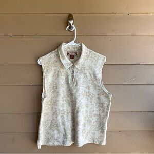 Caribbean Joe Hawaiian Tank Top - Size XL - Neutral Vacation Resortwear